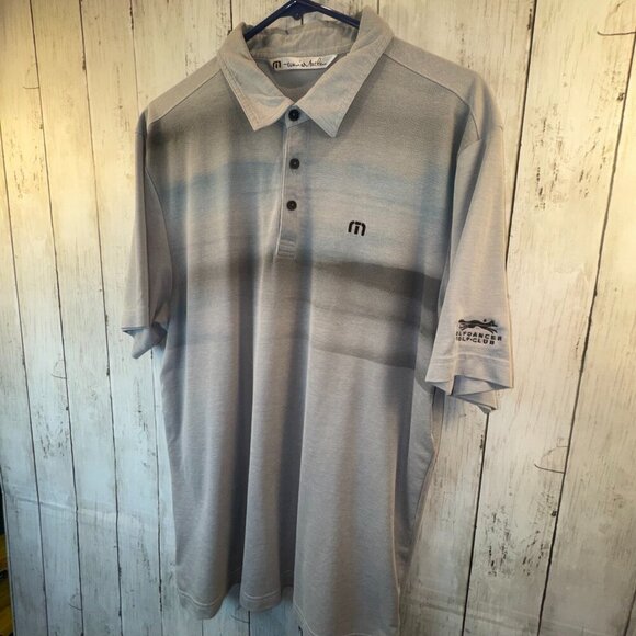 Travis Mathew Polo Shirt Mens L Short Sleeve Golf Wolfdancer Golf Club Ombre - Picture 1 of 8